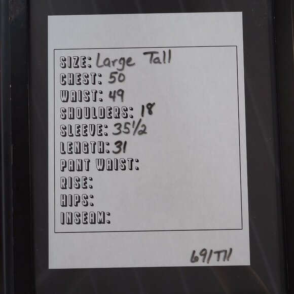 KingSize Shirt Mens LT Large Tall Black Gray Paisley Flip Cuff Preppy Minimalist - Picture 9 of 10